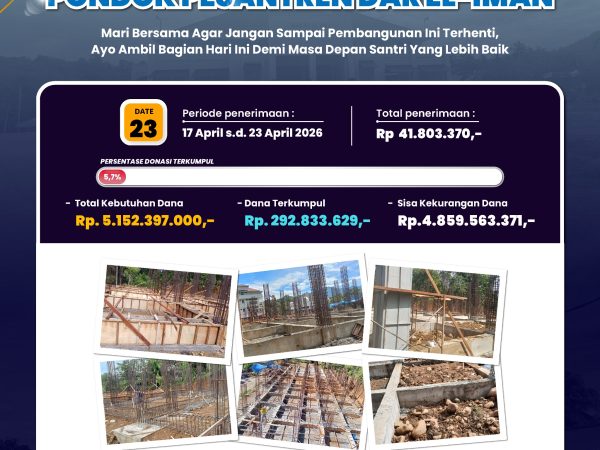 Update Donasi: Pembangunan Gedung Belajar Pondok Pesantren Dar el-Iman - 23 April 2026